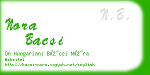 nora bacsi business card